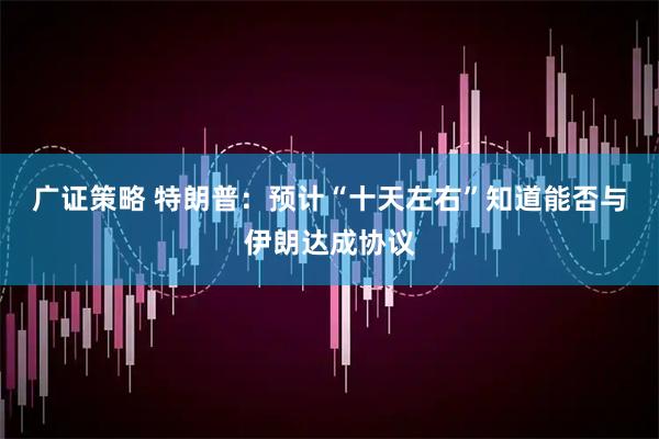 广证策略 特朗普：预计“十天左右”知道能否与伊朗达成协议
